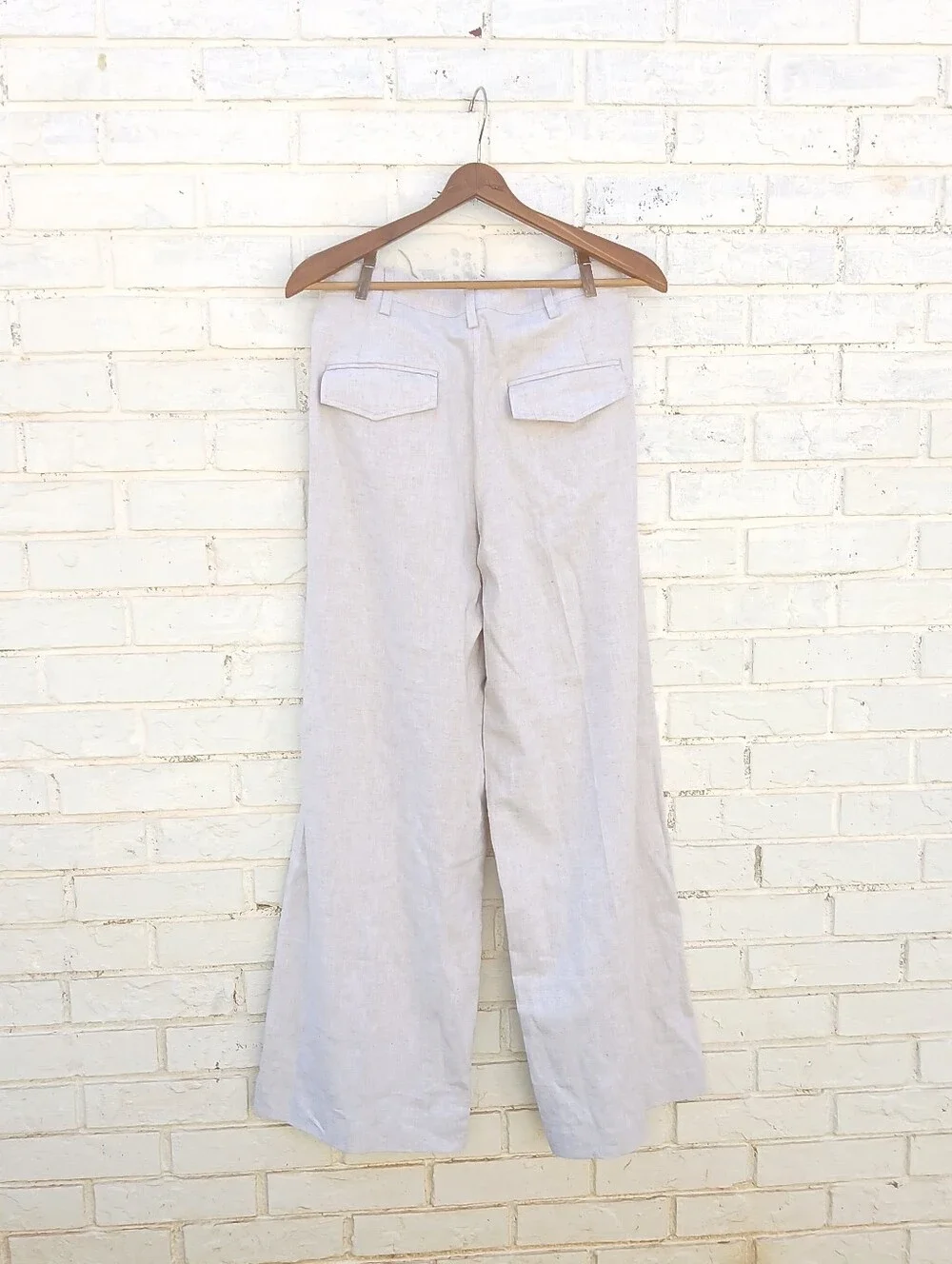 NWT $100 Banana Republic Linen Blend Pleated Wide Leg Pants